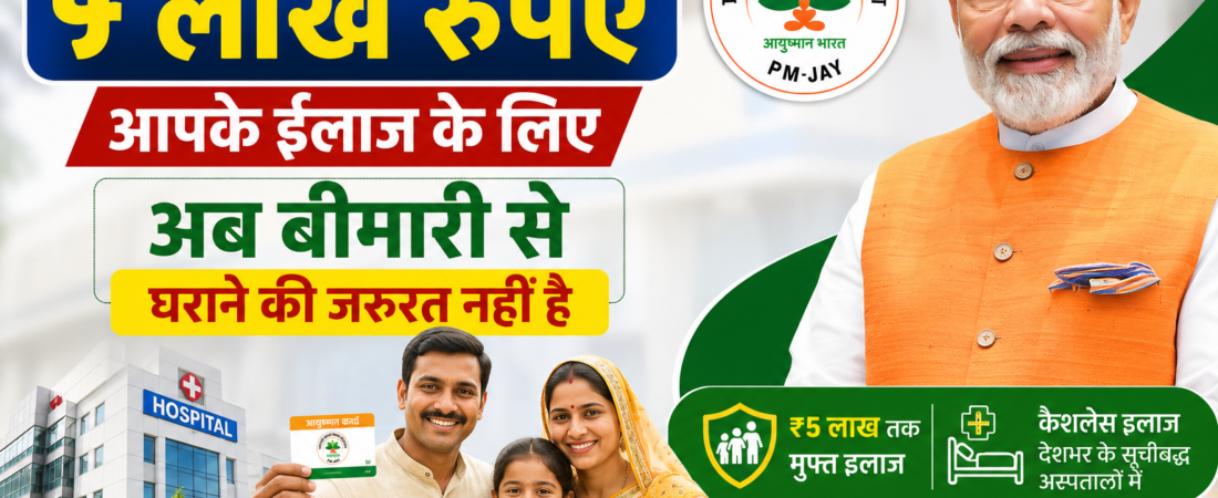 Ayushman Bharat Yojana 2026 – ₹5 लाख तक फ्री इलाज, ऐसे बनवाएं आयुष्मान कार्ड